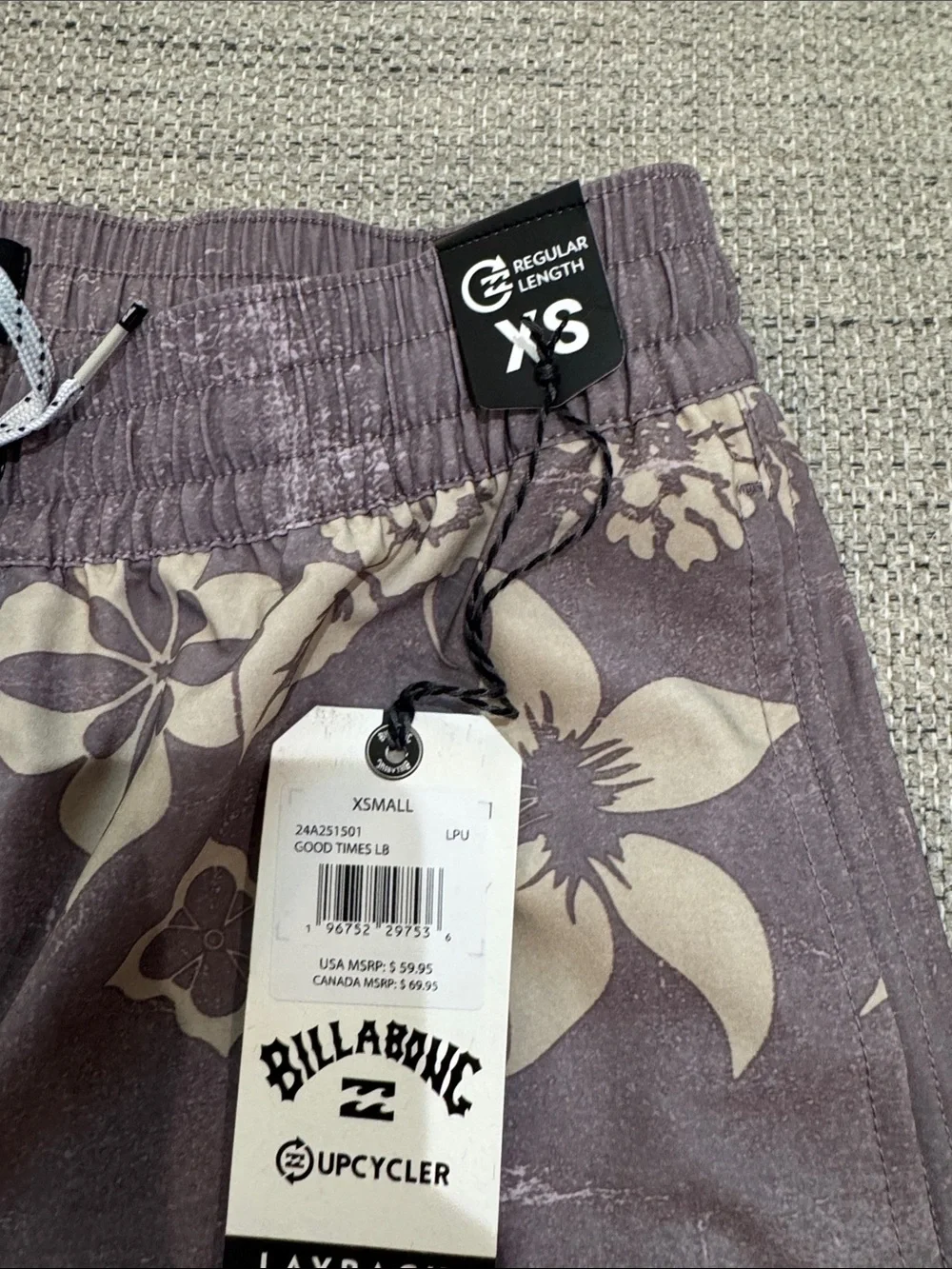 Billabong Men's Lavender Floral Board Shorts